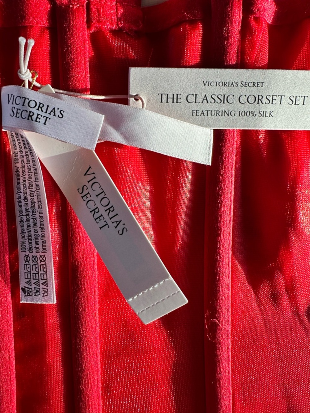 Victoria's Secret Red Silk Corset Top - Picture 4 of 8